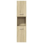 vidaXL Set mobilier de baie, 4 piese, stejar sonoma, lemn prelucrat