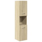 vidaXL Set mobilier de baie, 3 piese, stejar sonoma, lemn prelucrat