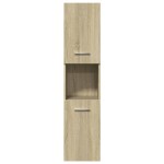 vidaXL Set mobilier de baie, 3 piese, stejar sonoma, lemn prelucrat