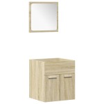 vidaXL Set mobilier de baie, 4 piese, stejar sonoma, lemn prelucrat