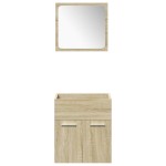 vidaXL Set mobilier de baie, 4 piese, stejar sonoma, lemn prelucrat