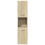 vidaXL Set mobilier de baie, 4 piese, stejar sonoma, lemn prelucrat