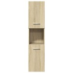 vidaXL Set mobilier de baie, 4 piese, stejar sonoma, lemn prelucrat