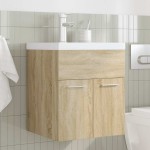 vidaXL Dulap pentru chiuvetă baie cu chiuvetă încorporată și robinet