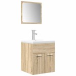 vidaXL Set mobilier de baie, 3 piese, stejar sonoma, lemn prelucrat vidaXL Set mobilier de baie, 3 piese, stejar sonoma, lemn prelucrat