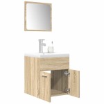 vidaXL Set mobilier de baie, 3 piese, stejar sonoma, lemn prelucrat vidaXL Set mobilier de baie, 3 piese, stejar sonoma, lemn prelucrat