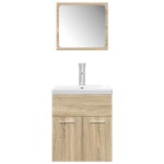 vidaXL Set mobilier de baie, 3 piese, stejar sonoma, lemn prelucrat vidaXL Set mobilier de baie, 3 piese, stejar sonoma, lemn prelucrat
