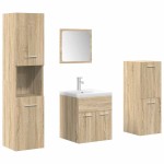 vidaXL Set mobilier de baie, 5 piese, stejar sonoma, lemn prelucrat