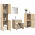 vidaXL Set mobilier de baie, 5 piese, stejar sonoma, lemn prelucrat
