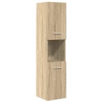 vidaXL Set mobilier de baie, 4 piese, stejar sonoma, lemn prelucrat