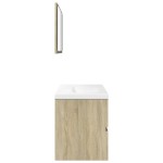 vidaXL Set mobilier de baie, 3 piese, stejar sonoma, lemn prelucrat