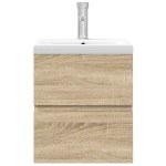 vidaXL Set mobilier de baie, 2 piese, stejar sonoma, lemn prelucrat