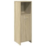 vidaXL Set mobilier de baie, 4 piese, stejar sonoma, lemn prelucrat