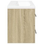 vidaXL Set mobilier de baie, 2 piese, stejar sonoma, lemn prelucrat