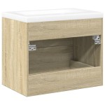 vidaXL Set mobilier de baie, 2 piese, stejar sonoma, lemn prelucrat