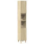 vidaXL Set mobilier de baie, 3 piese, stejar sonoma, lemn prelucrat