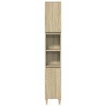 vidaXL Set mobilier de baie, 3 piese, stejar sonoma, lemn prelucrat