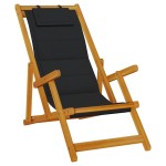 vidaXL Scaun de plajă cu pernă 2 pcs Maro 61.5 x 123 x 82cm vidaXL Scaun de plajă cu pernă 2 pcs Maro 61.5 x 123 x 82cm