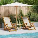 vidaXL Scaun de plajă cu pernă 2 pcs Maro 61.5 x 123 x 82cm vidaXL Scaun de plajă cu pernă 2 pcs Maro 61.5 x 123 x 82cm