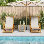 vidaXL Scaun de plajă cu pernă 2 pcs Maro 61.5 x 123 x 82cm vidaXL Scaun de plajă cu pernă 2 pcs Maro 61.5 x 123 x 82cm