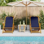 vidaXL Scaun de plajă cu pernă 2 pcs Maro 61.5 x 123 x 82cm vidaXL Scaun de plajă cu pernă 2 pcs Maro 61.5 x 123 x 82cm
