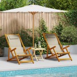 vidaXL Scaun de plajă cu pernă 2 pcs Maro 61.5 x 123 x 82cm vidaXL Scaun de plajă cu pernă 2 pcs Maro 61.5 x 123 x 82cm