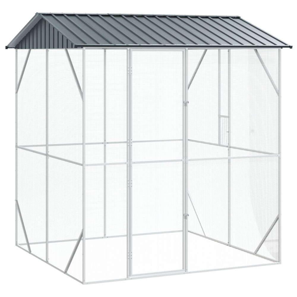 vidaXL Colivie de păsări, antracit, 210x227x247 cm, oțel