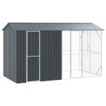 vidaXL Colivie de păsări cu extensie, antracit, 210x442x247 cm, oțel vidaXL Colivie de păsări cu extensie, antracit, 210x442x247 cm, oțel