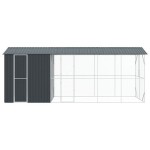 vidaXL Colivie de păsări cu extensie, antracit, 210x640x247 cm, oțel vidaXL Colivie de păsări cu extensie, antracit, 210x640x247 cm, oțel