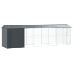 vidaXL Colivie de păsări cu extensie, antracit, 210x838x247 cm, oțel vidaXL Colivie de păsări cu extensie, antracit, 210x838x247 cm, oțel