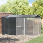 Cușcă pentru Păsări vidaXL cu Extensie Antracit 310x442x247 cm din Oțel Cușcă pentru Păsări vidaXL cu Extensie Antracit 310x442x247 cm din Oțel