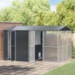 Cușcă pentru Păsări vidaXL cu Extensie Antracit 310x442x247 cm din Oțel Cușcă pentru Păsări vidaXL cu Extensie Antracit 310x442x247 cm din Oțel