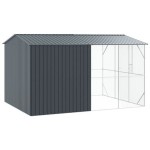 Cușcă pentru Păsări vidaXL cu Extensie Antracit 310x442x247 cm din Oțel Cușcă pentru Păsări vidaXL cu Extensie Antracit 310x442x247 cm din Oțel