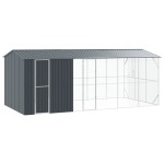 vidaXL Colivie de păsări cu extensie, antracit, 310x640x247 cm, oțel vidaXL Colivie de păsări cu extensie, antracit, 310x640x247 cm, oțel