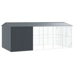 vidaXL Colivie de păsări cu extensie, antracit, 310x640x247 cm, oțel vidaXL Colivie de păsări cu extensie, antracit, 310x640x247 cm, oțel