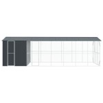vidaXL Colivie de păsări cu extensie, antracit, 310x838x247 cm, oțel vidaXL Colivie de păsări cu extensie, antracit, 310x838x247 cm, oțel