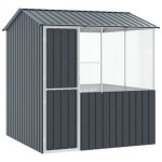 vidaXL Colivie de păsări, antracit, 215x78x200 cm, oțel zincat vidaXL Colivie de păsări, antracit, 215x78x200 cm, oțel zincat