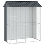 vidaXL Colivie de păsări, antracit, 215x110x247 cm, oțel vidaXL Colivie de păsări, antracit, 215x110x247 cm, oțel