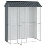 vidaXL Colivie de păsări, antracit, 215x110x247 cm, oțel vidaXL Colivie de păsări, antracit, 215x110x247 cm, oțel