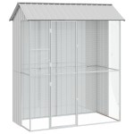 vidaXL Colivie de păsări, gri, 215x110x247 cm, oțel vidaXL Colivie de păsări, gri, 215x110x247 cm, oțel