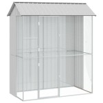 vidaXL Colivie de păsări, gri, 215x110x247 cm, oțel vidaXL Colivie de păsări, gri, 215x110x247 cm, oțel