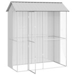 vidaXL Colivie de păsări, gri, 215x110x247 cm, oțel vidaXL Colivie de păsări, gri, 215x110x247 cm, oțel