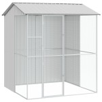 vidaXL Colivie de păsări, gri, 215x210x247 cm, oțel vidaXL Colivie de păsări, gri, 215x210x247 cm, oțel