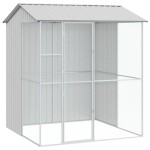 vidaXL Colivie de păsări, gri, 215x210x247 cm, oțel vidaXL Colivie de păsări, gri, 215x210x247 cm, oțel
