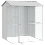 vidaXL Colivie de păsări, gri, 215x210x247 cm, oțel vidaXL Colivie de păsări, gri, 215x210x247 cm, oțel