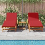 vidaXL Șezlong 2 pcs Roșu 200 x 67 x 84cm Lemn masiv de acacia vidaXL Șezlong 2 pcs Roșu 200 x 67 x 84cm Lemn masiv de acacia