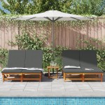 vidaXL Șezlong cu pernă Maro 125 x 200 x 84cm Lemn masiv de acacia