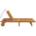 vidaXL Șezlong cu pernă Maro 125 x 200 x 84cm Lemn masiv de acacia