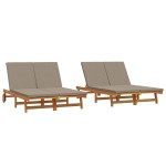 vidaXL Șezlong cu pernă Maro 125 x 200 x 84cm Lemn masiv de acacia