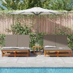 vidaXL Șezlong cu pernă Maro 125 x 200 x 84cm Lemn masiv de acacia